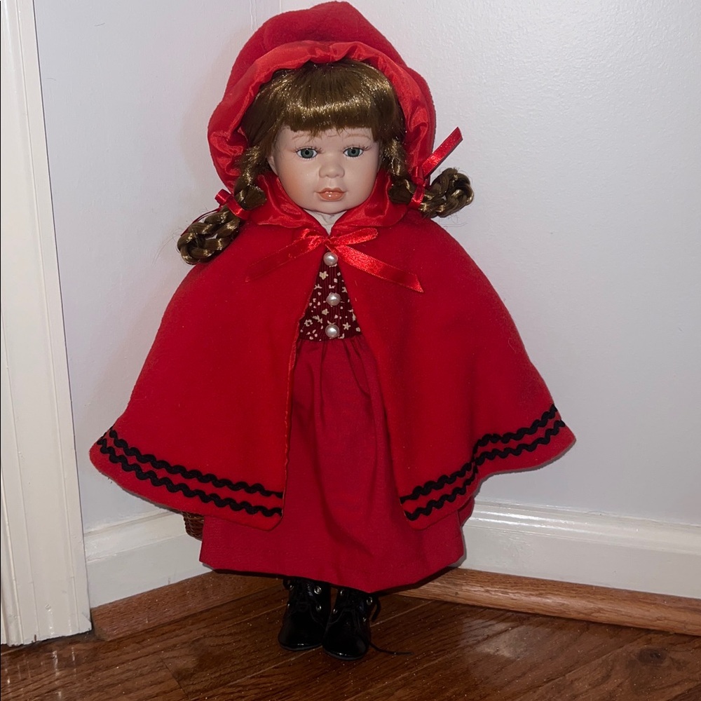Antique Porcelain Little Red Riding Hood Doll